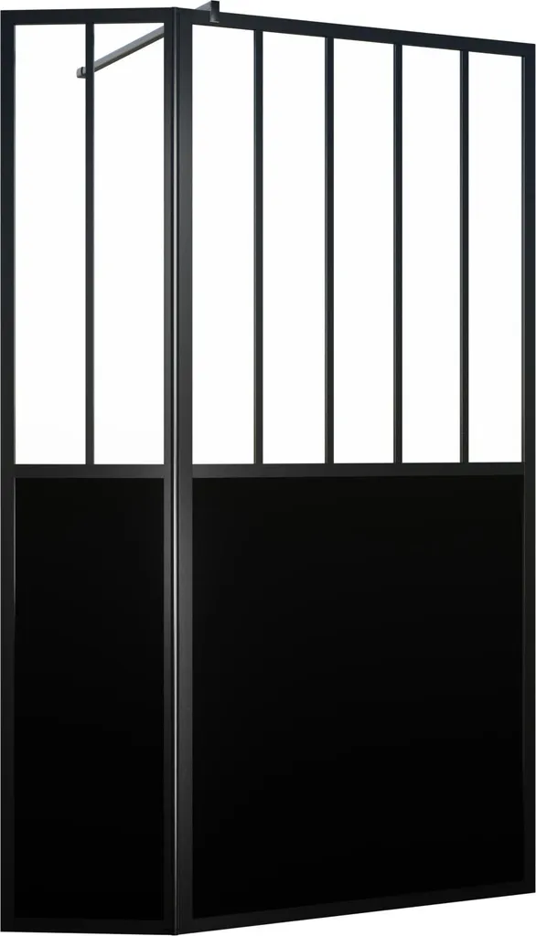 Paroi de douche anti-projections verrière noire avec porte pivotante