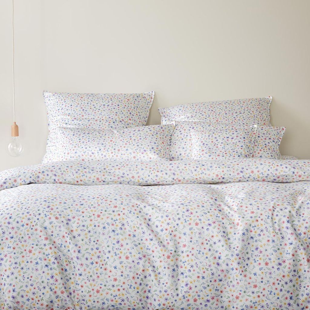 elegante Mako-Satin-Bettwäsche-Garnitur Beauties Farbe Weiss Größe 155x220+80x80