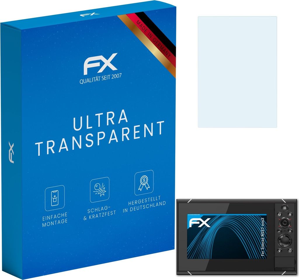 atFoliX FX-Clear 3x Schutzfolie kompatibel mit Simrad NSS7 evo3 Displayschutzfolie