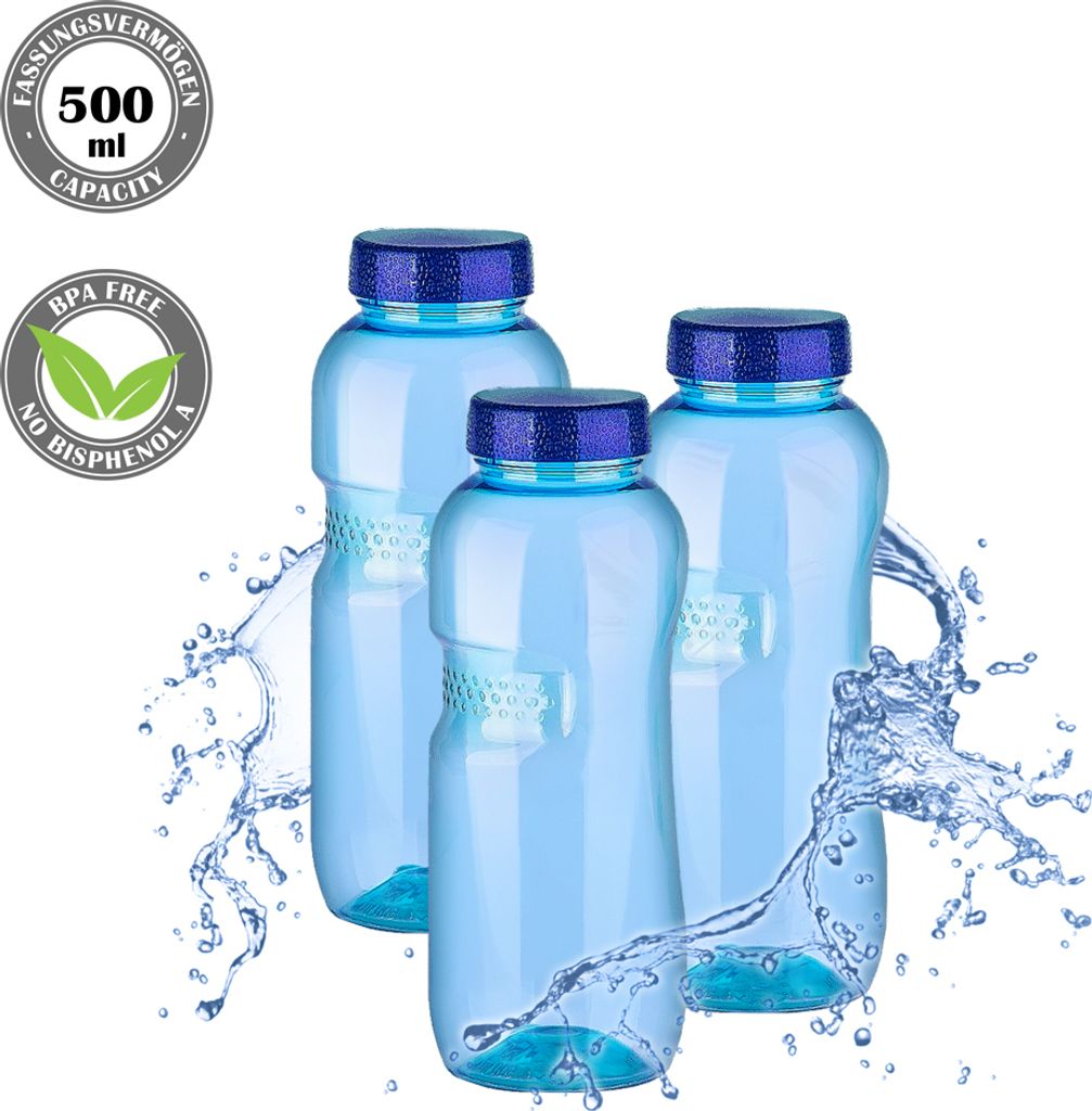 3x Kavodrink Trinkflasche 0,5 Liter