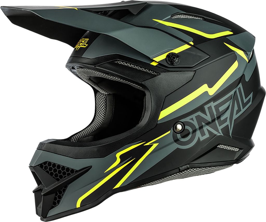 O'NEAL Motocross Helm 3SRS Voltage , Schwarz Neongelb, 2XL