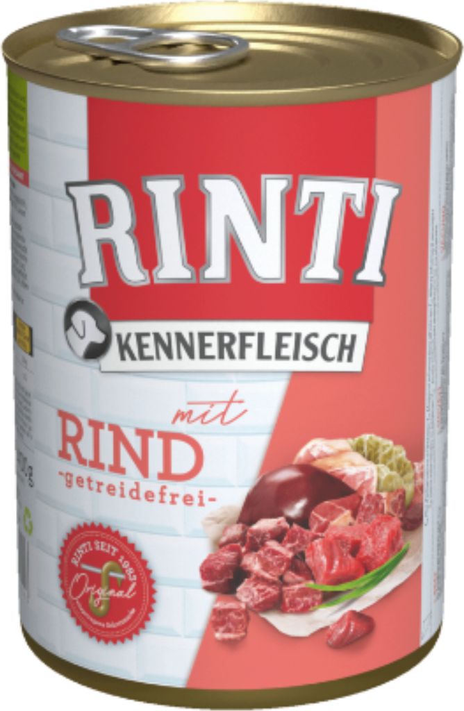 RINTI Kennerfleisch Rind, Adult, jede Rasse, Rind, 400 g, Ohne Soja