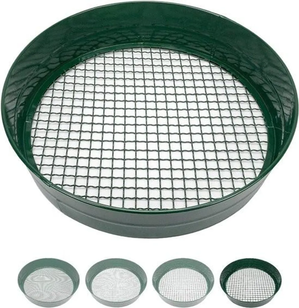 Tamis de Jardin Rond 33cm avec Mailles 12mm en Acier Inoxydable Robuste