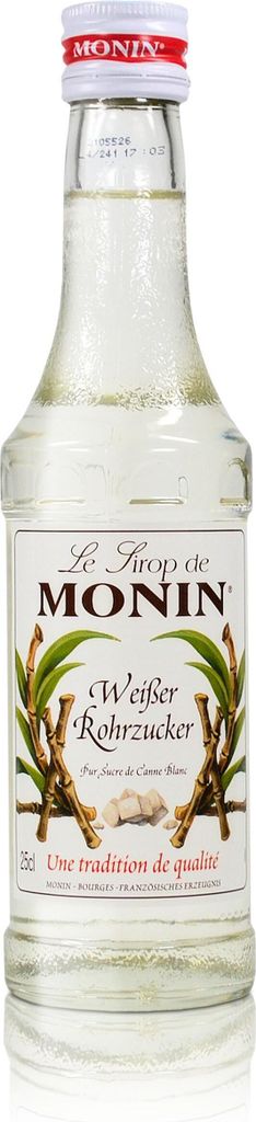 MONIN Sirup weißer Rohrzucker 0,25 L Glasflasche Barsirup Produktbild 