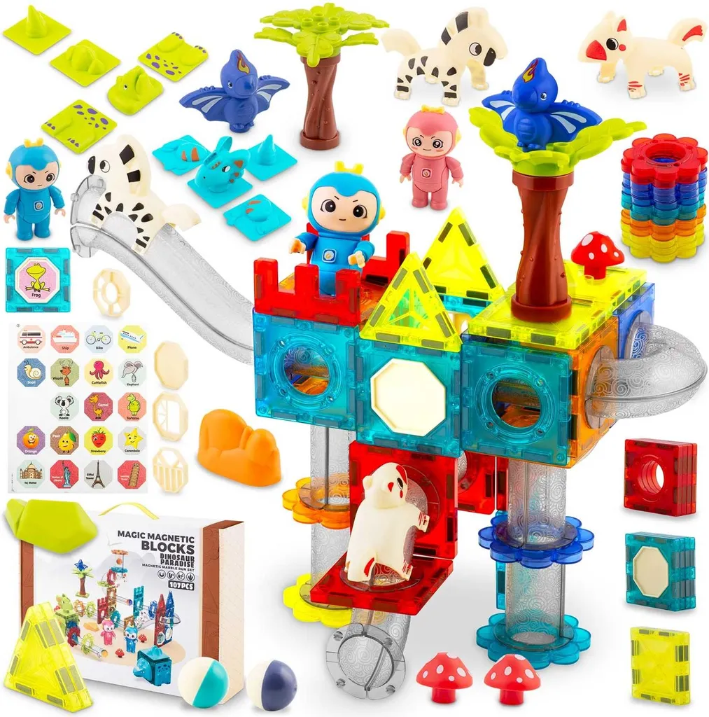 Blocs Magnétiques RK-757 Dinosaur Paradise avec Aimants Puissants