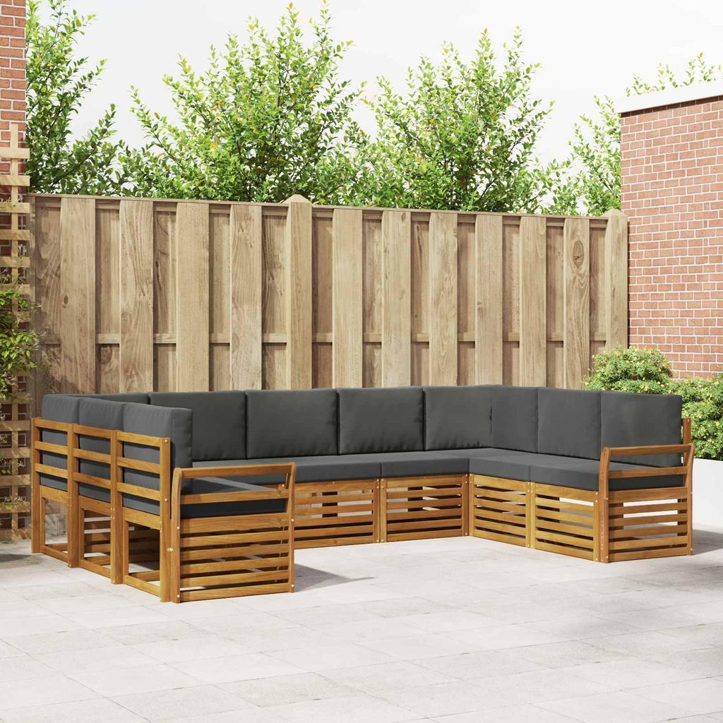 "Neues Produkt" Sofagarnituren - CLORIS - Terrassen-Sofa - 9 pcs - Natur und Anthrazit Massivholz Akazie - Modern Gartensofas V2242