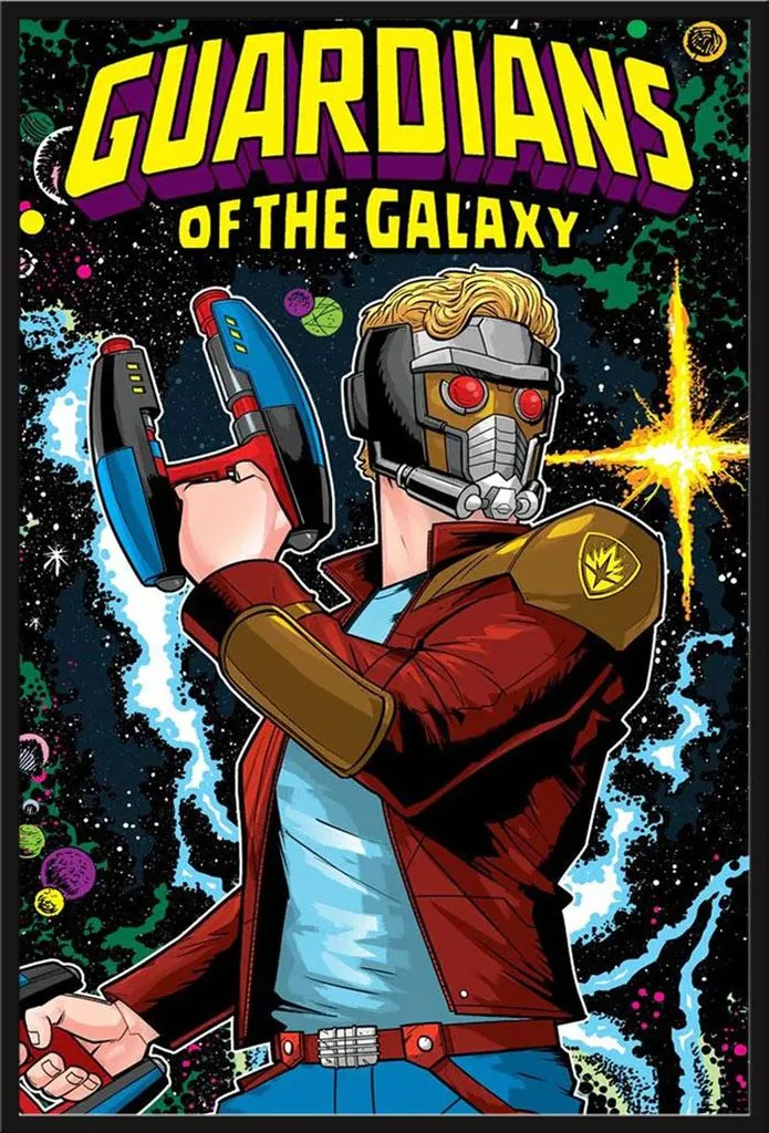 Déco Chambre Geek Affiche Gardiens de la Galaxie Cadre Noir 61 x 91,5