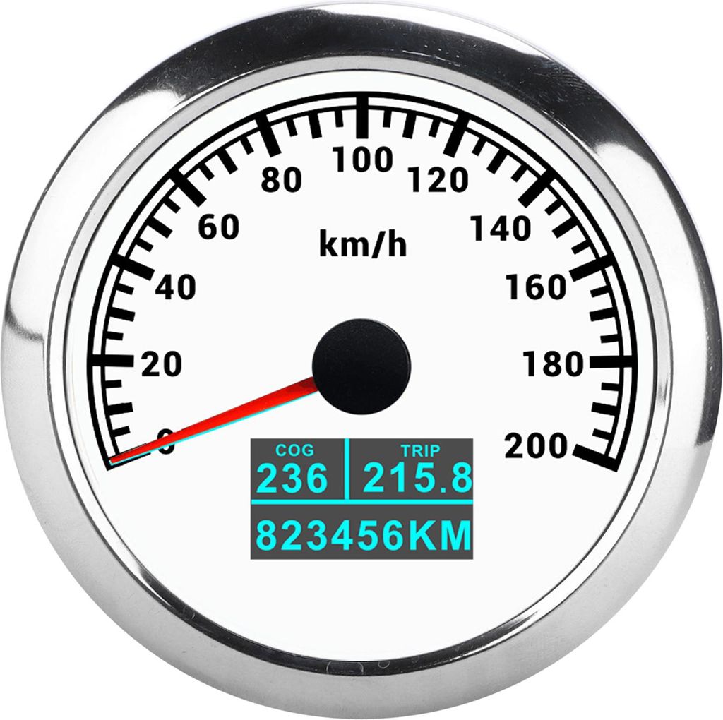 GPS Geschwindigkeitsmesser Zeiger Tachometer 3in1 IP67 Wasserdicht COG Trip Einzelkilometerstand für Auto LKW Boot 9?32V DC