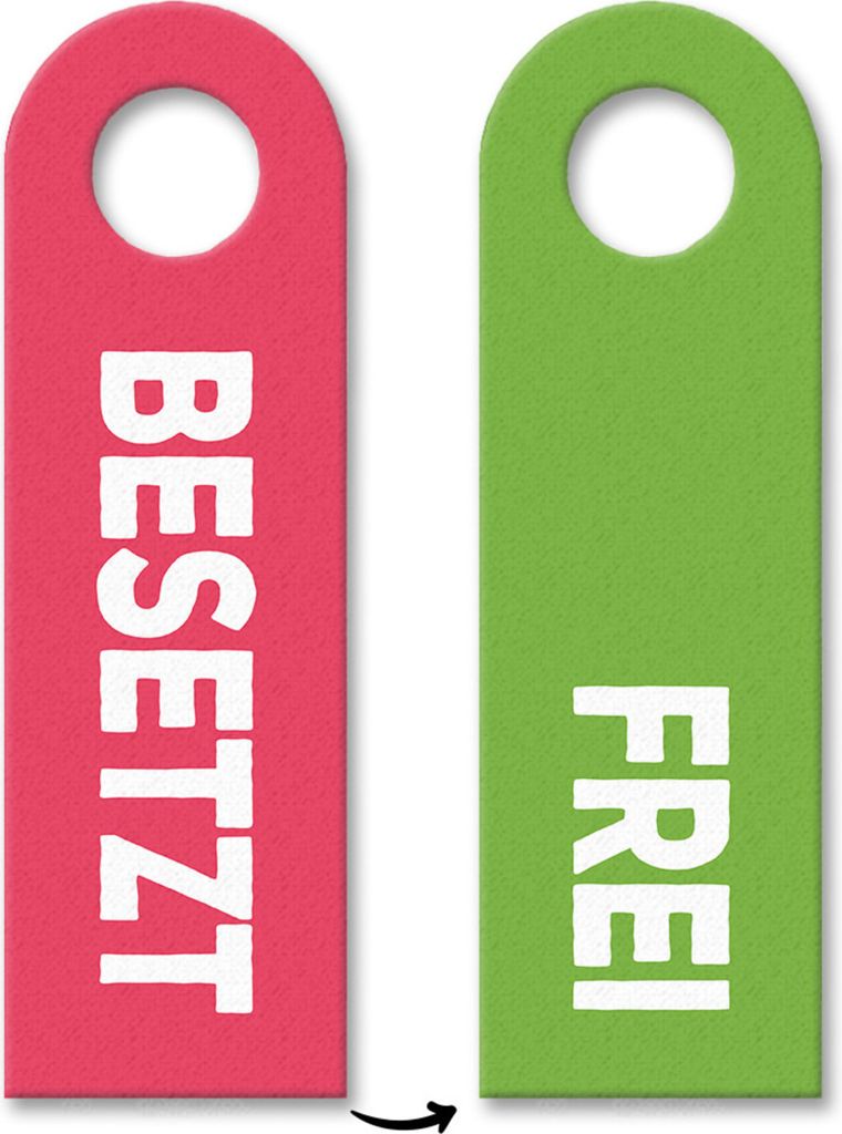 Besetzt oder Frei Türhänger in pink-grün Klo WC Toilette Toilettentür Klopapier