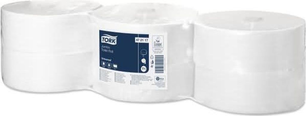 Toilettenpapier Universal Jumbo Rolle 1-lagig 9,5cmx650m weiß VE=6 Rollen
