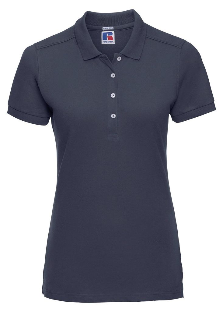 Russell Damen Stretch Polo-Shirt, Kurzarm FK702 (L) (Dunkelblau)