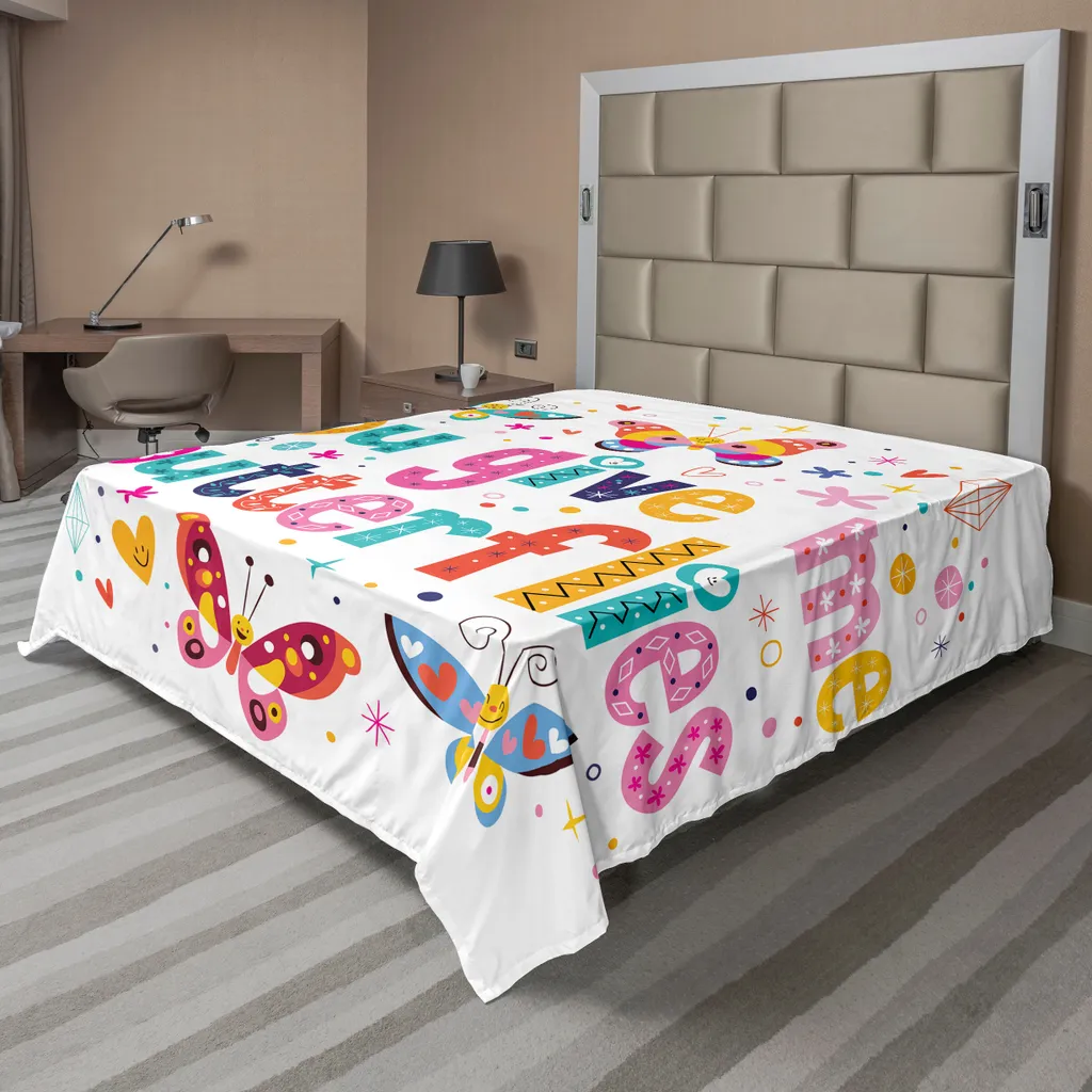 Drap de Lit Décoratif Papillon Idéal pour une Chambre Style Romantique