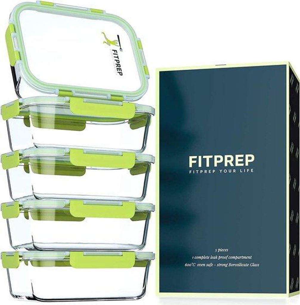 Set di 10 contenitori per alimenti in vetro FITPREP [5 Immagine del prodotto 