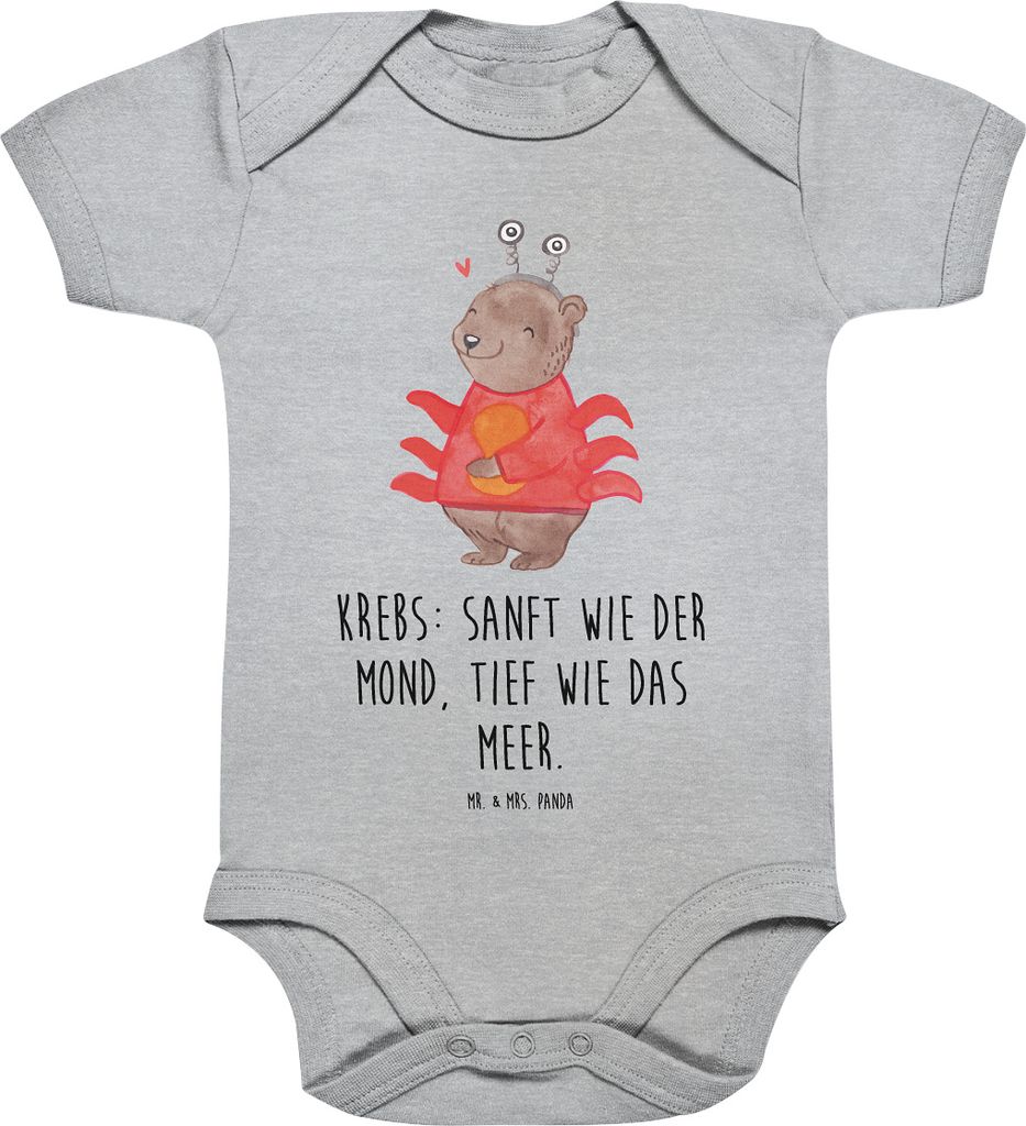 Mr. & Mrs. Panda Strampler Baby Krebs Astrologie 12. - 18. Monat - Heather Grey - Geschenk, Sternzeichen, Geburtstagsgeschenk, body baumwolle, Baby...