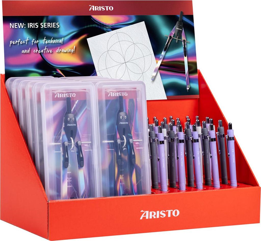 Aristo BTS Zirkel + Studio Pen im Display sortiert