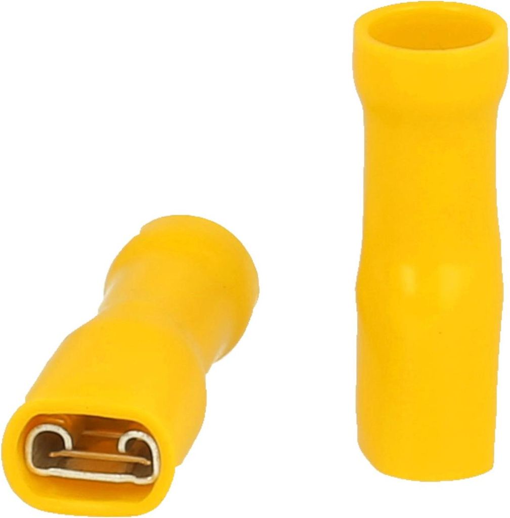 STEX24 Flachsteckhülsen, Steckgröße 6,3 x 0,8mm vollisoliert, mit Isolationscrimp Querschnitt 4mm² - 6mm² gelb - 1