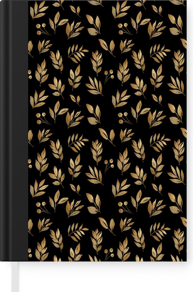 MuchoWow Notizbuch Tagebuch Haushaltsbuch Notebook A5 Blätter - Muster - Gold - Notizblock - Notizheft - Notebook - Schreibblock - Papier