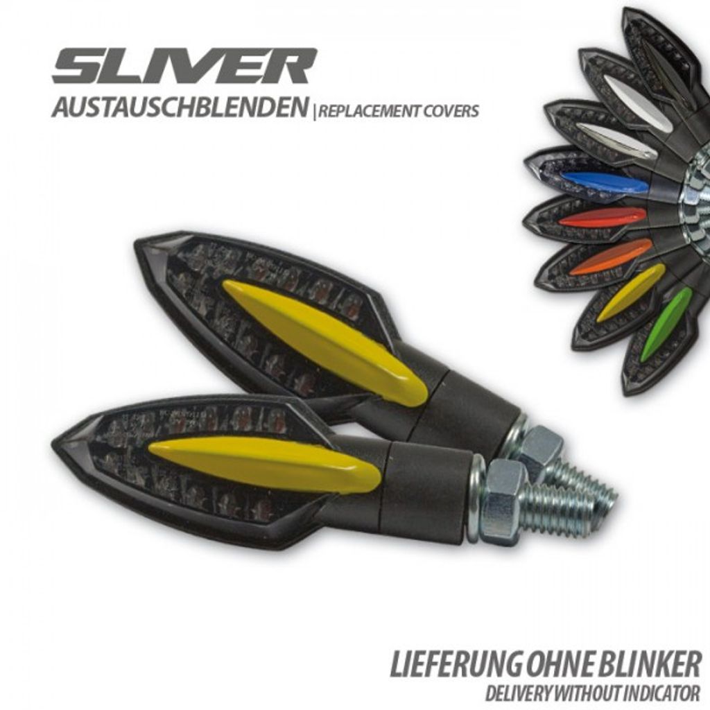Blende für SMD-Blinker "Sliver", gelb, Paar Material: ABS