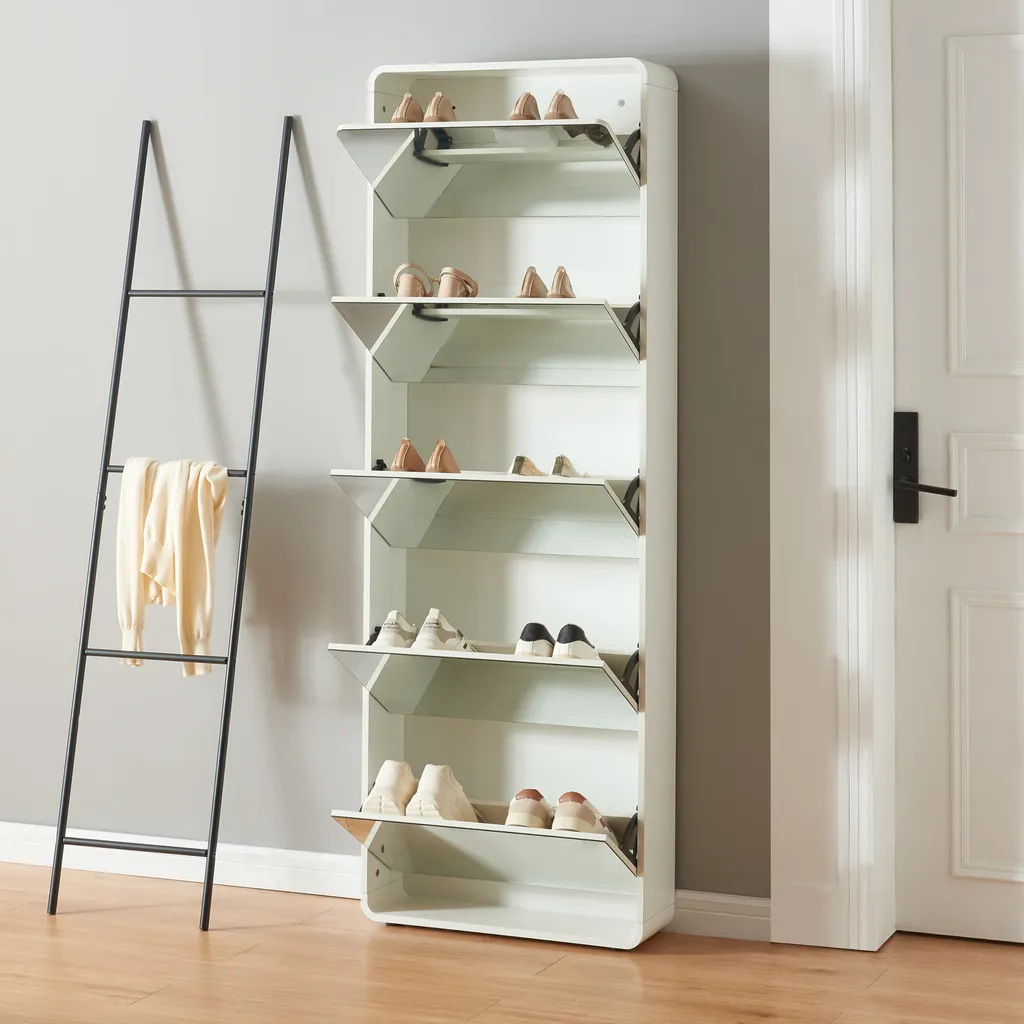 Armoire à chaussures slim Aure 5 compartiments pour gain de place