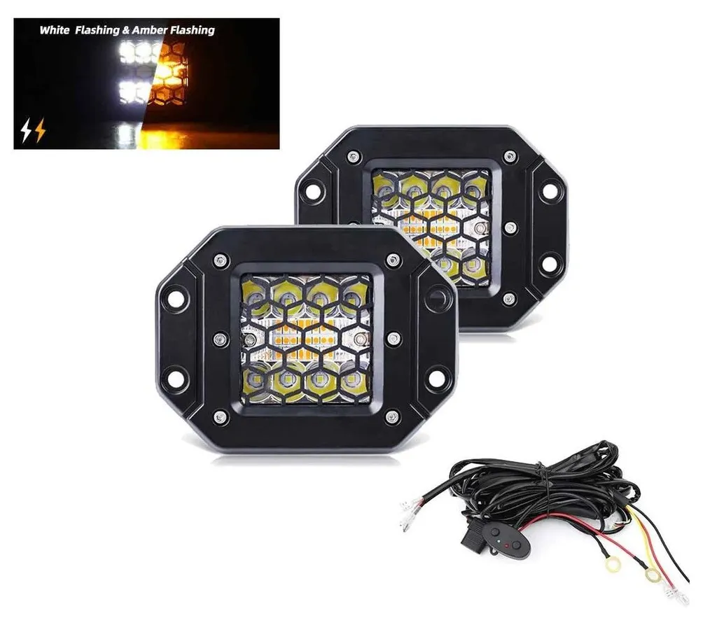 Projecteur halogène LED blanc orange contre le manque de visibilité, x2