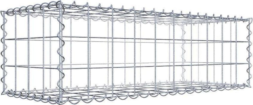 Gabione 100 cm x 30 cm x 40 cm (L x H x T), Maschenweite 10 cm x 10 cm, Spirale