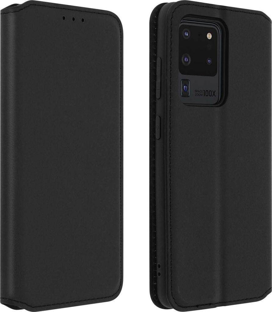 Avizar, Kunstleder Cover Classic Edition Samsung Galaxy S20 Ultra, Schwarz
