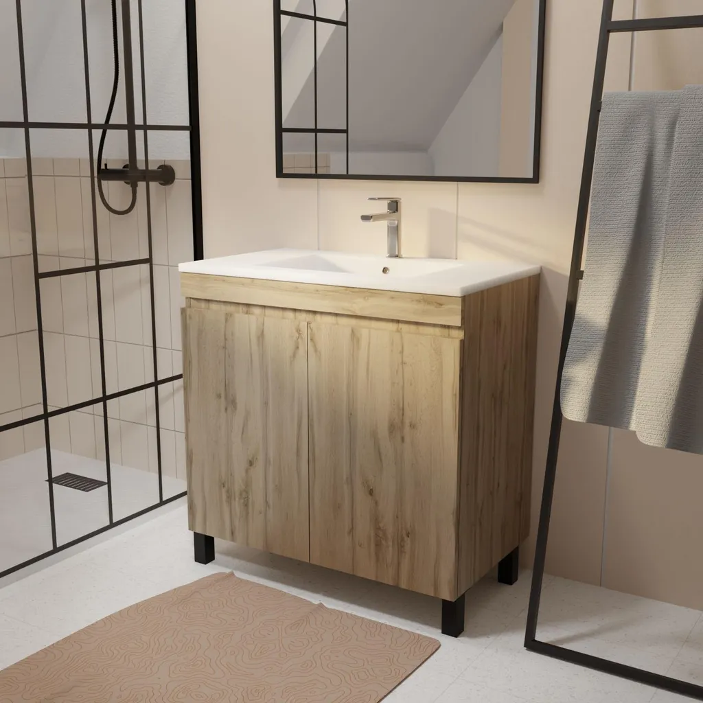 Meuble de salle de bains 60 cm TIMBER pour optimiser les espaces