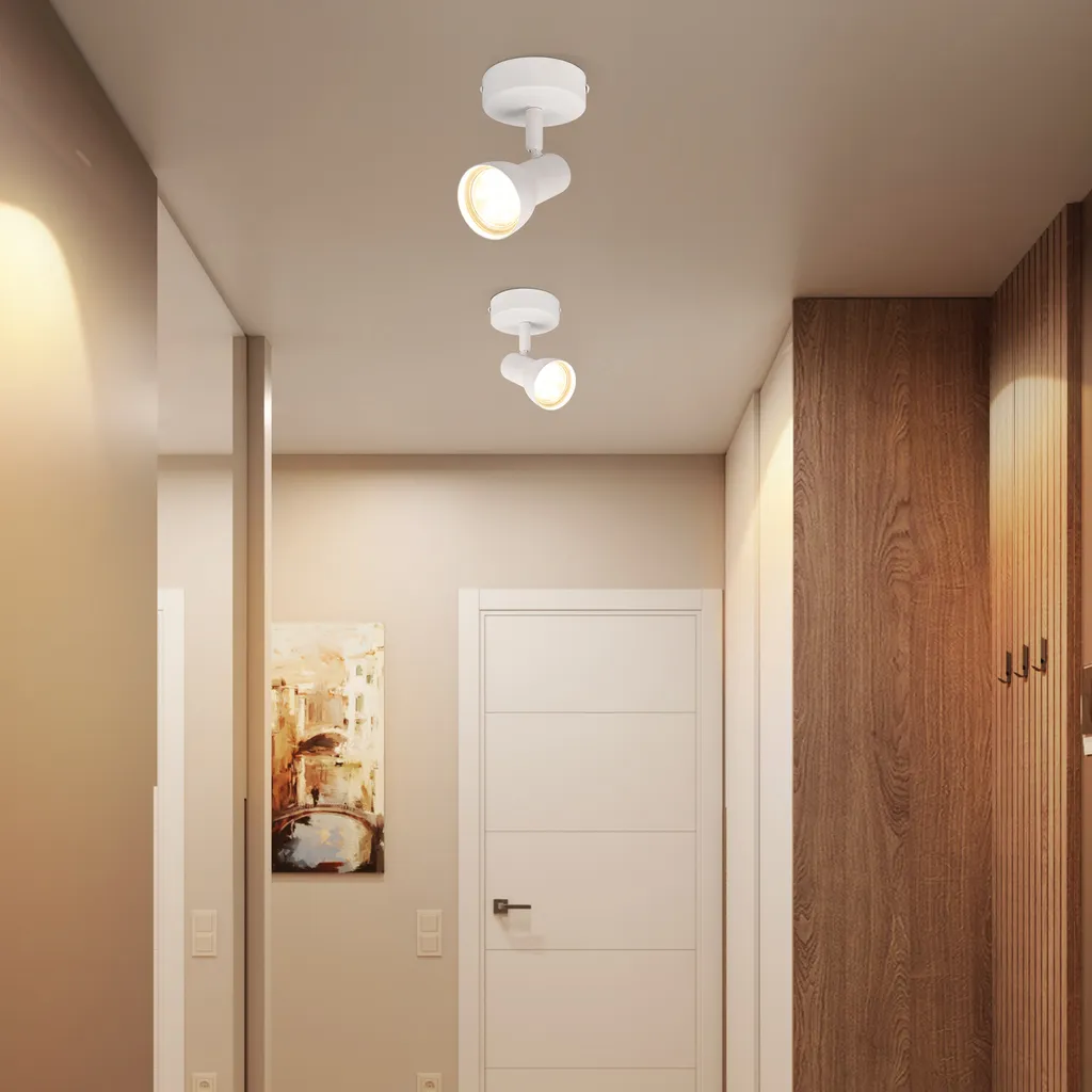 ZMH Faretto Soffitto Moderno Bianco GU10 - Lampada Corridoio Orientabile - 6