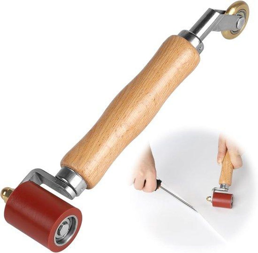 Silikon- & Metallwälze, 2 IN 1 Wälze für Dachbedeckung, PVC-Lasergreifer, Gummiwälze, Handwälze, Näherwälze für Randabdeckung