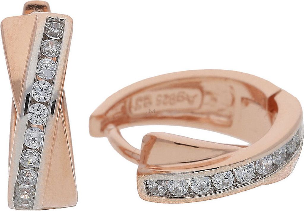 Creolen Silber 925 Roségold plattiert Zirkonia JL10-06-2468 Produktbild 