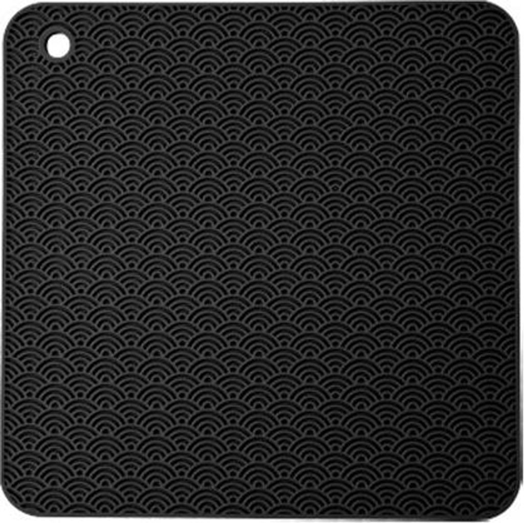 INF Quadratische hitzebeständige Untersetzer mit Wolkenmuster, Silikon-Topflappen für Küche und Esstisch Schwarz