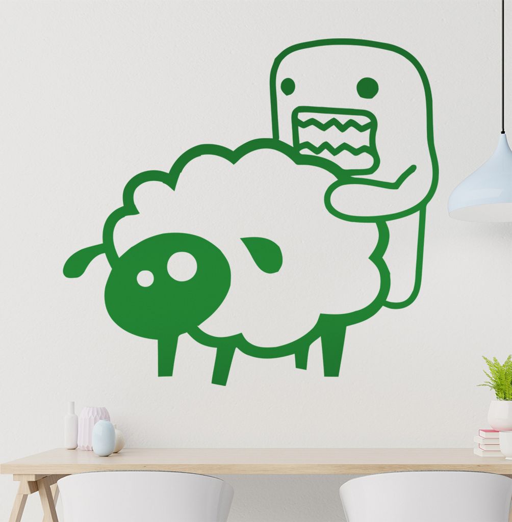 Domo Sheep Wandtattoo in 6 Größen - Wandaufkleber Wall Sticker - Dekoration, Küche, Wohnzimmer, Schlafzimmer, Badezimmer