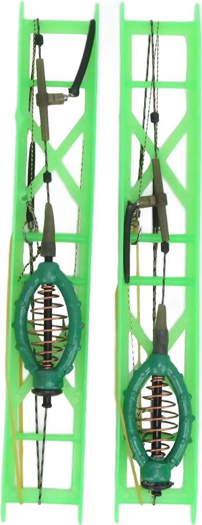 confezione da 2 ferri da pesca -feeder -cage -portamolla con piombo -affondatore per pesci carpa60g