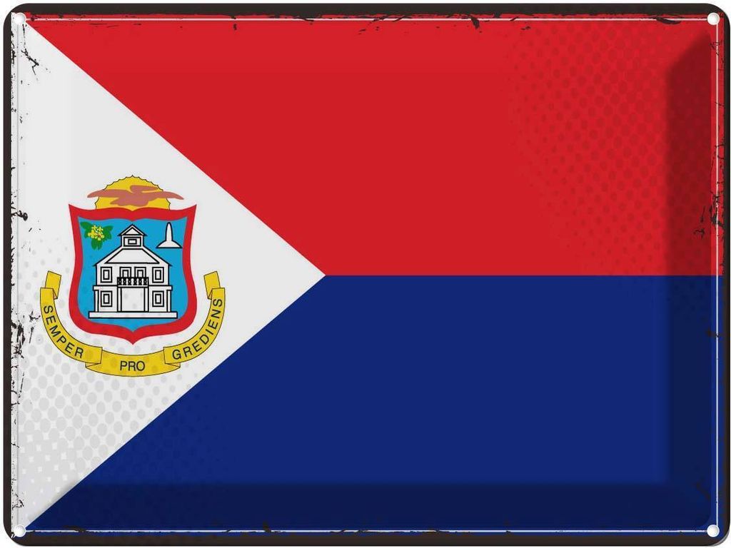 vianmo Blechschild 30x40 cm Sint Maartens Retro Maarten Flagge Fahne Wappen
