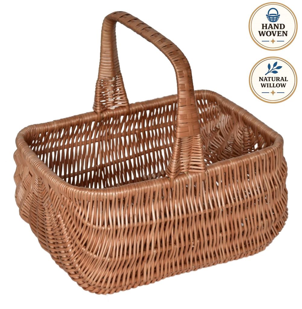 Panier en osier de style hollandais, tissé à la main avec Image du produit 