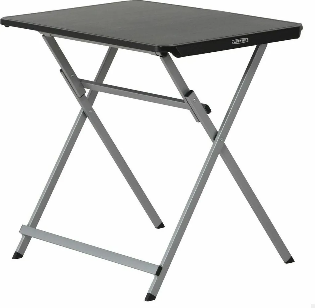 Tavolino Lifetime Nero 75x66x50,5 cm | Robusto Pieghevole Acciaio e Plastica