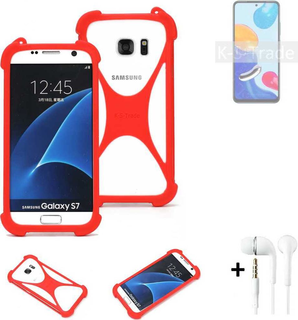 Handy-hülle + Kopfhörer kompatibel mit Xiaomi Redmi Note 11 Global Schutz-hülle Bumper Silikon Schutz Hülle Cover Case Silikoncase Silikonbumper