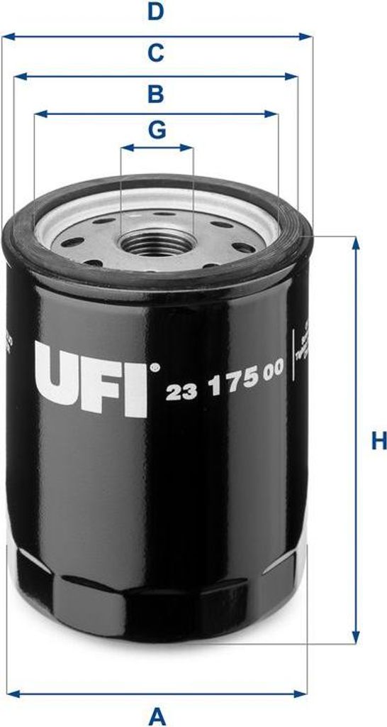 UFI 23.175.00 Ölfilter OE 0060574554 kompatibel mit Alf. 155, Alf. 164, Alf. 166, Alf. GTV, Spider, Elba, Fiorino, Punto, Tempra, Tipo, Dedra, Del...