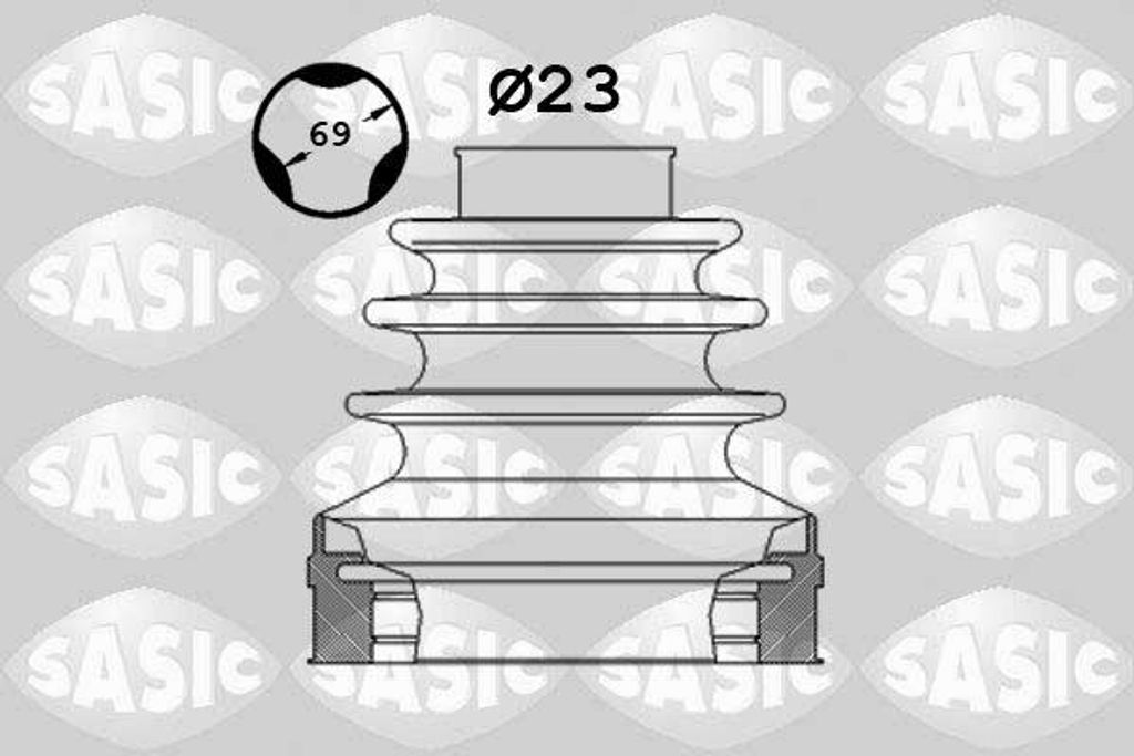 SASIC 1906024 Manschettensatz, Antriebswelle OE 1K0498201G kompatibel mit A3 8P, TT, Altea, Altea XL, Leon, Toledo, Fabia, Golf Plus, Golf V, Jetta...