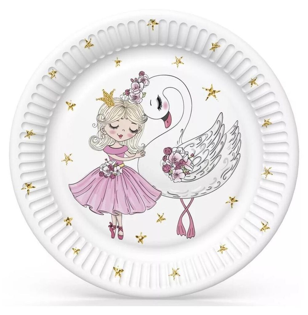 Balett With Swan Ballerina Pappteller 8 Stk 22,7 cm