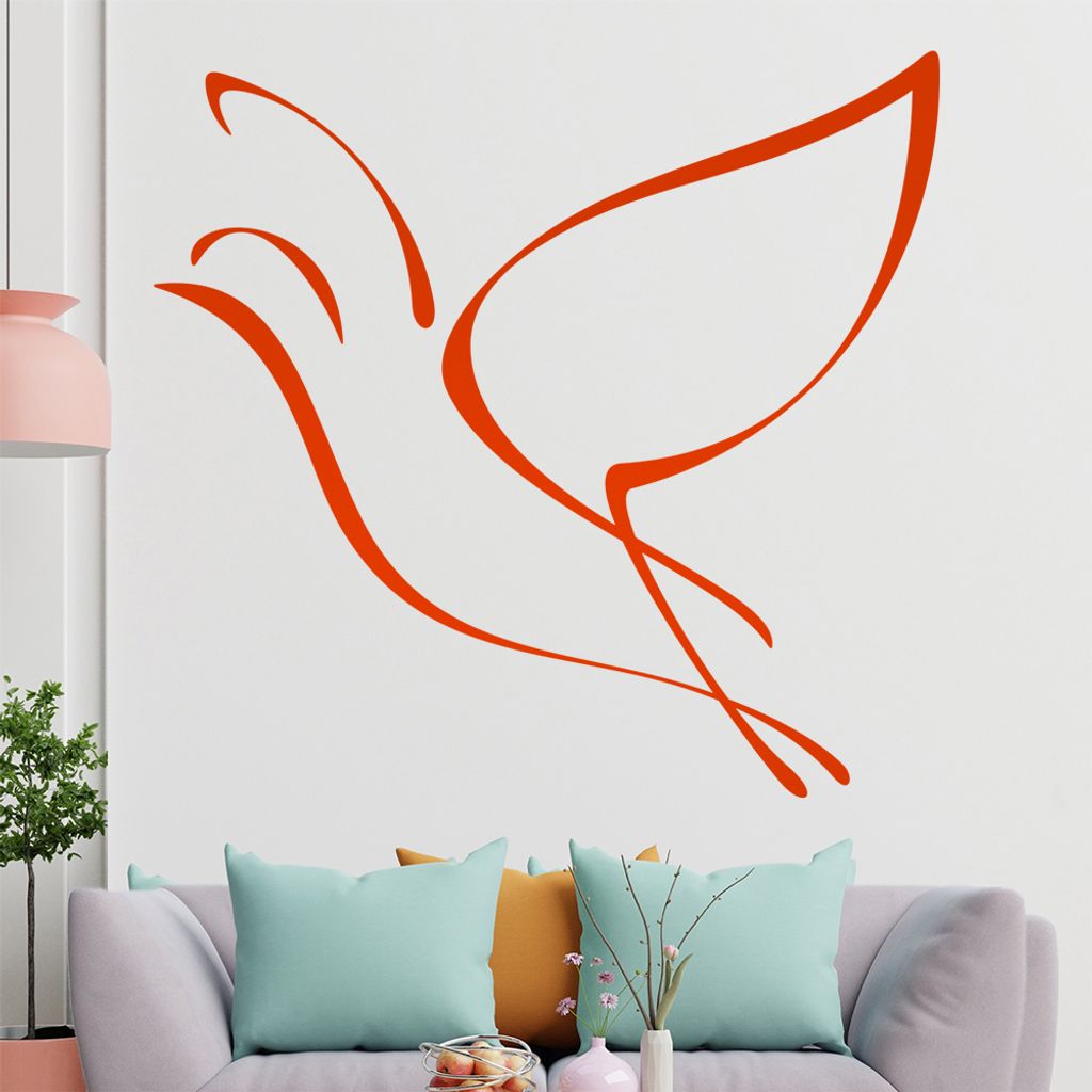 Fliegender Vogel Linien Wandtattoo in 6 Größen - Wandaufkleber Wall Sticker - Dekoration, Küche, Wohnzimmer, Schlafzimmer, Badezimmer
