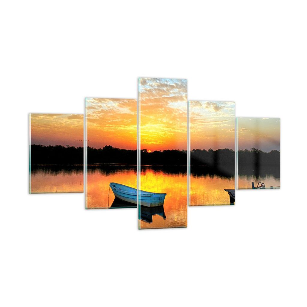 Bilder auf glas - Landschaft Sommer Meer - 125x70cm - Glasbilder - Wandbilder - Kunstdruck - zum Aufhängen bereit - Wanddekoration aus Glas - Glas...
