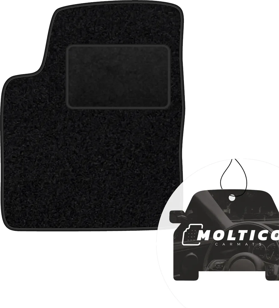 Tappetino Auto Lato Guida Per Hyundai I10 2013-2017 - Su Misura In Moquette, Battitacco Rinforzato, Antiscivolo, Made In Italy - Colore Nero Con Bordo Nero E Cucitura Bianca - 3