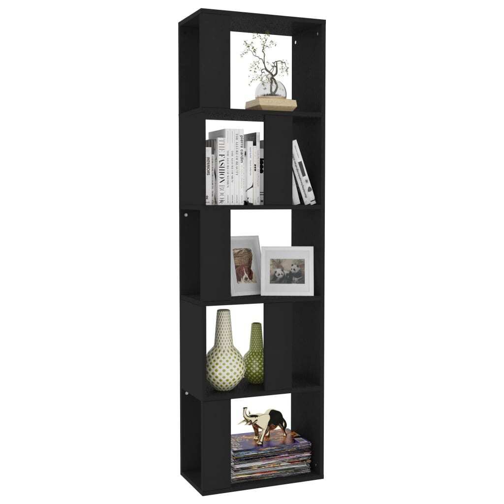 "2026 Aktion"Bücherregal/Raumteiler - CLORIS - Standregal - Robust und langlebig - Schwarz 45x24x159 cm Holzwerkstoff - NeuMöbel7118844