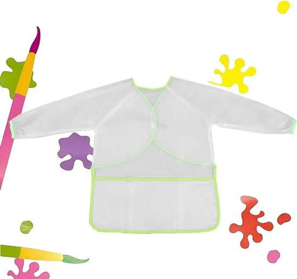 Tablier de peinture à manches longues pour enfant - Blouse de dessin 1-3 ans