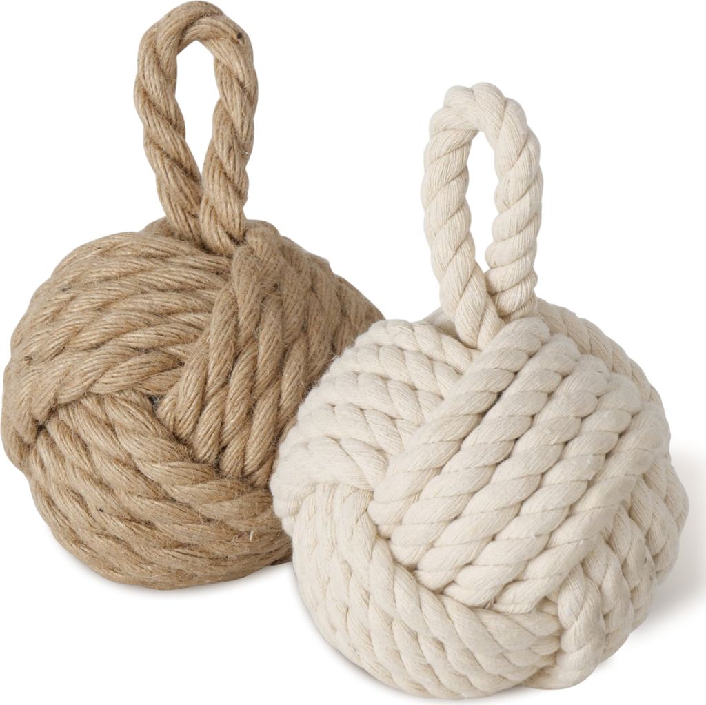 Topanbieter999 Türstopper 2er Jute natur cremeweiß Tür Stopper Türkeil Türsack