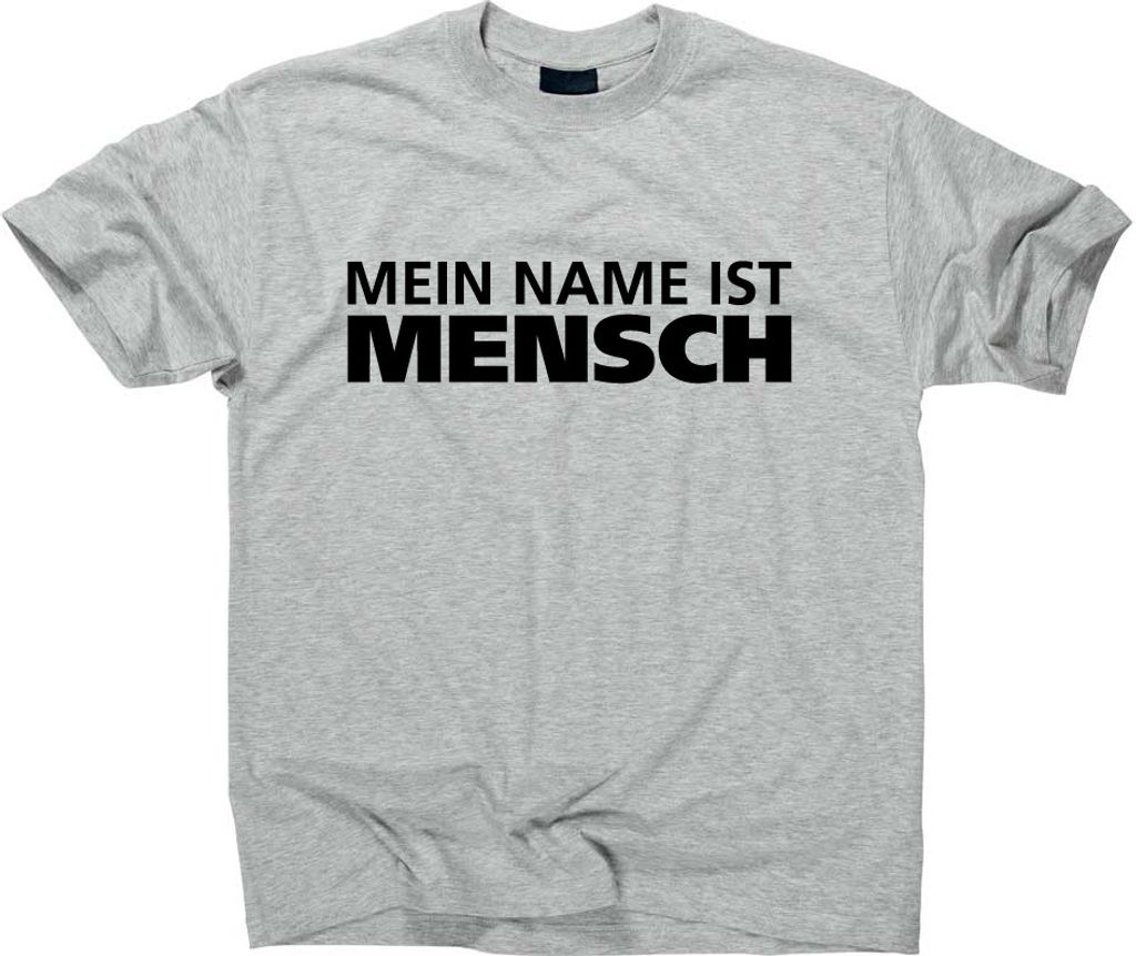 Styletex23 T-Shirt Mein Name ist Mensch, sport grey, L
