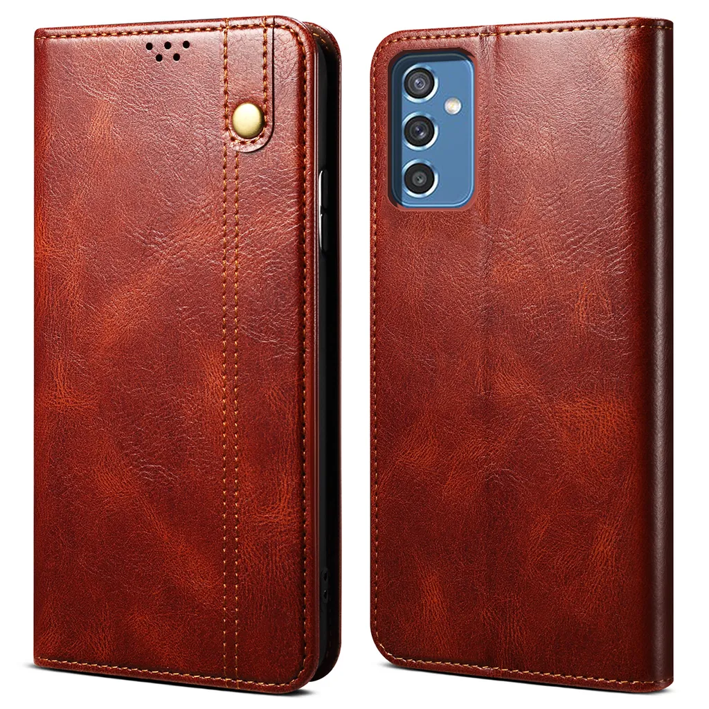 Migliore Custodia Flip Samsung M52 5G Rosso | Stand e Pelle Anti-shock