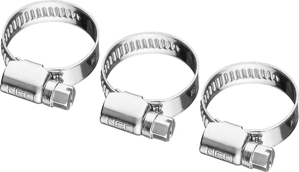 Colliers de serrage Inox W4 NEO TOOLS 16-27 mm antiautocorrosion - 3 unités