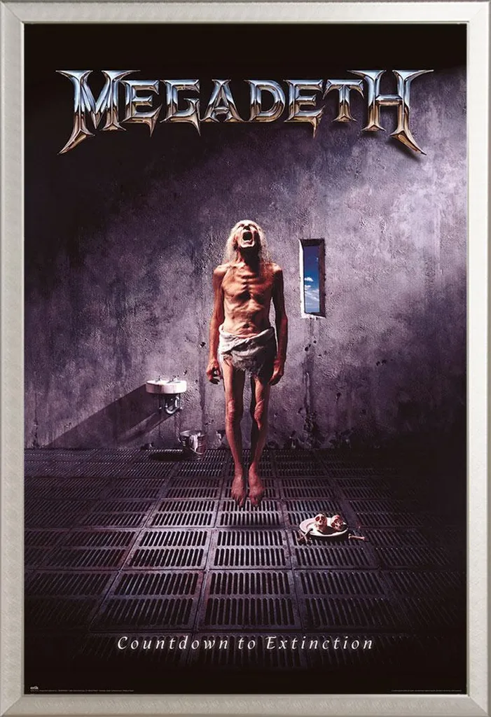 Poster Megadeth Countdown to Extinction avec cadre en alu Shinsuke argent